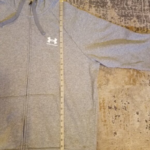 Under Armour Gray Zip-Up Hoodie, Men's XL - Picture 8 of 9